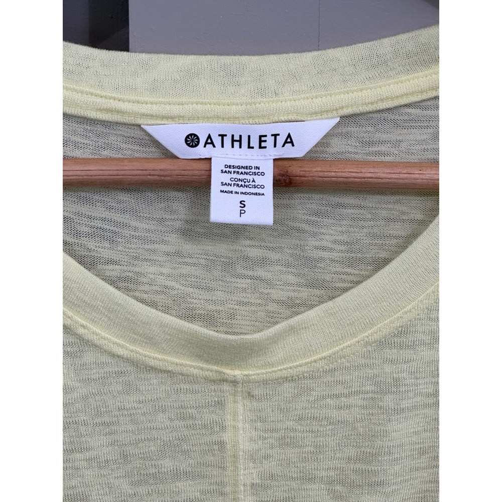 Athleta Womens Yellow Slub Knit Front Twist Cropped Tank Top Size S Small - Picture 4 of 4